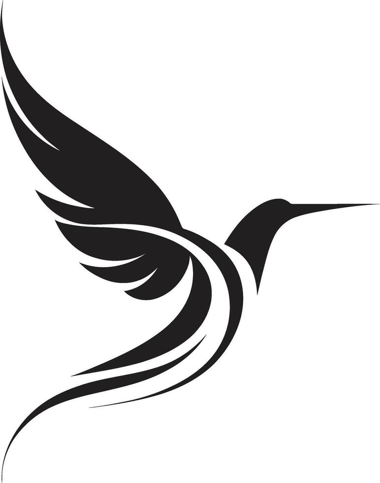 glatt schwarz Kolibri Logo Kolibri Profil Vektor Symbol