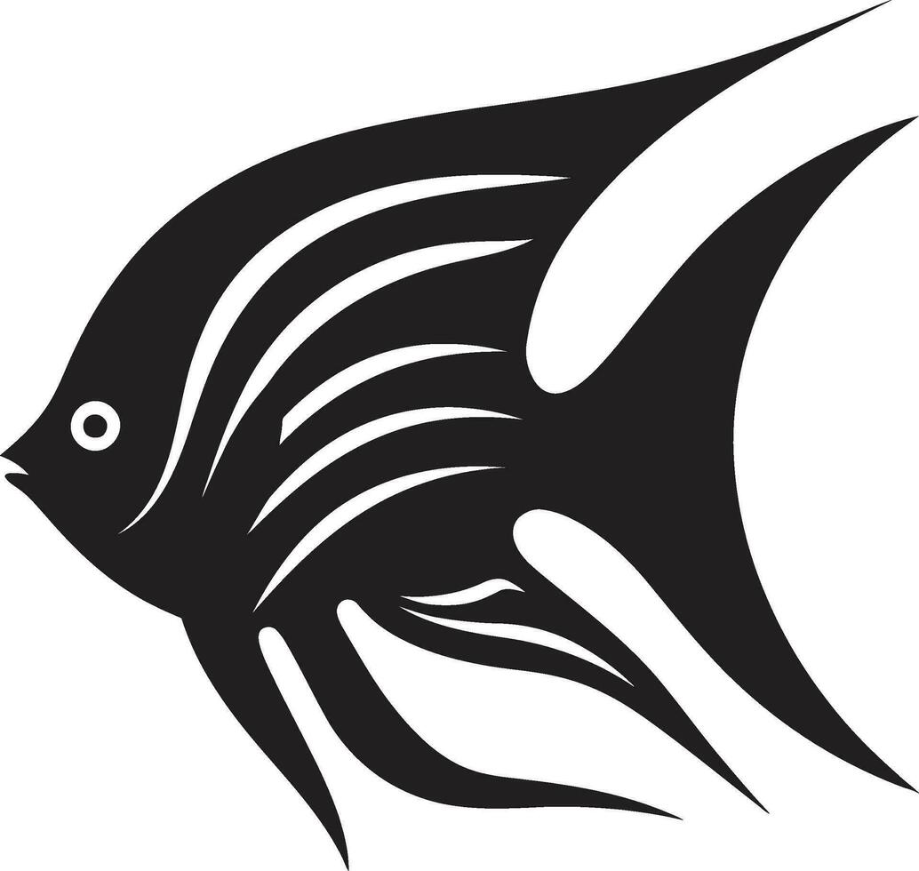 svart skönhet angelfish vektor logotyp angelfish symbol i svart ikoniska vektor