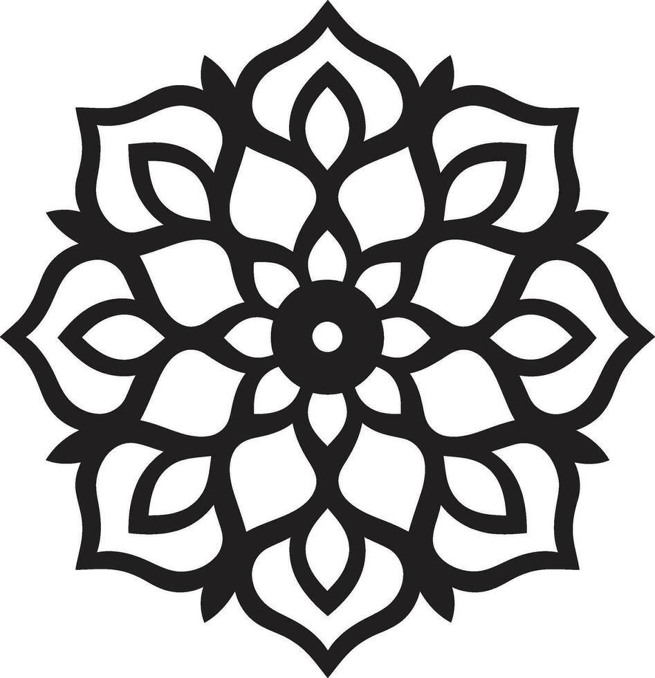 ikoniska mitten östra elegans svart emblem blommig skönhet släpptes loss arabicum plattor ikon vektor