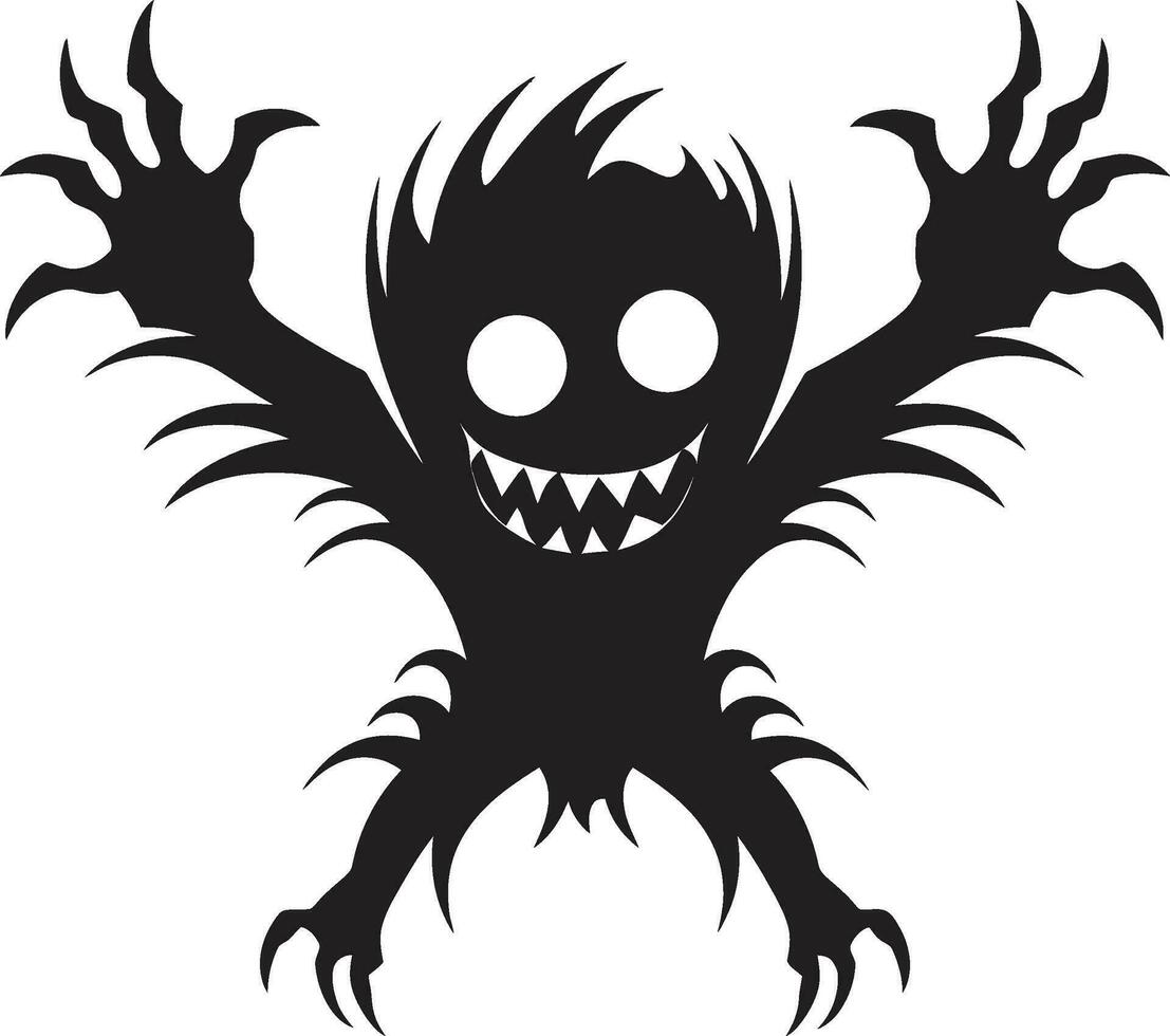 monster berättelse vektor ikon i svart vektor artisteri avtäckt tecknad serie monster emblem