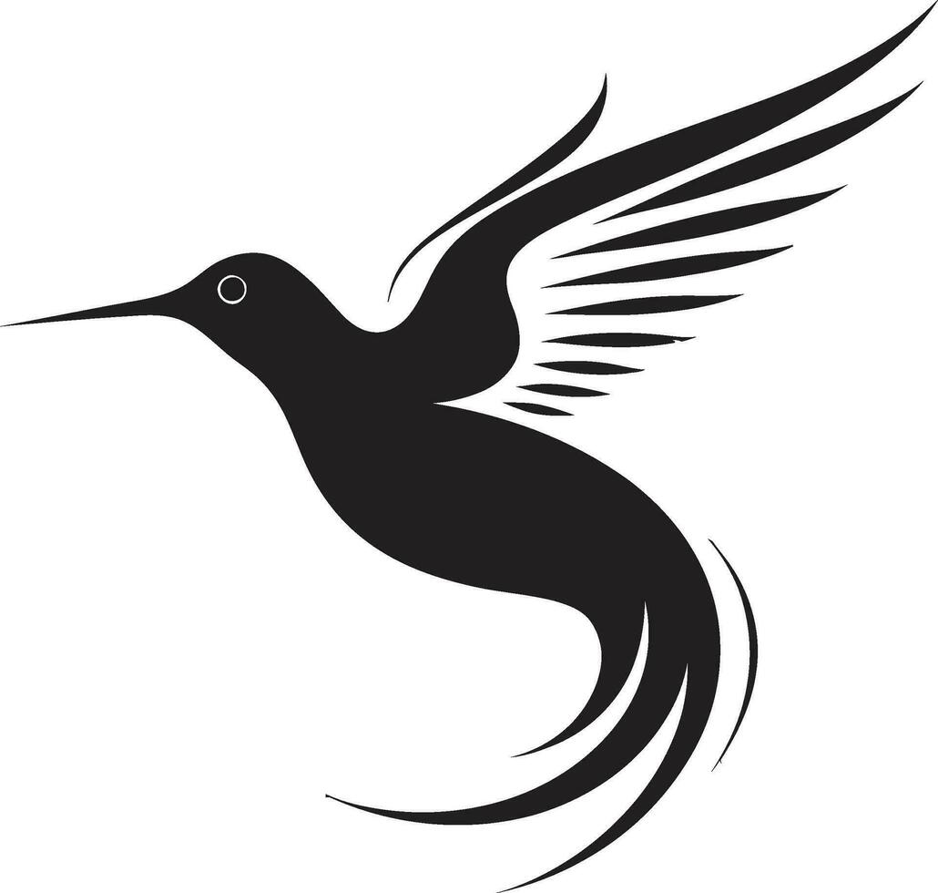 Kolibri Majestät im Vektor Kunst abstrakt Kolibri Silhouette Emblem