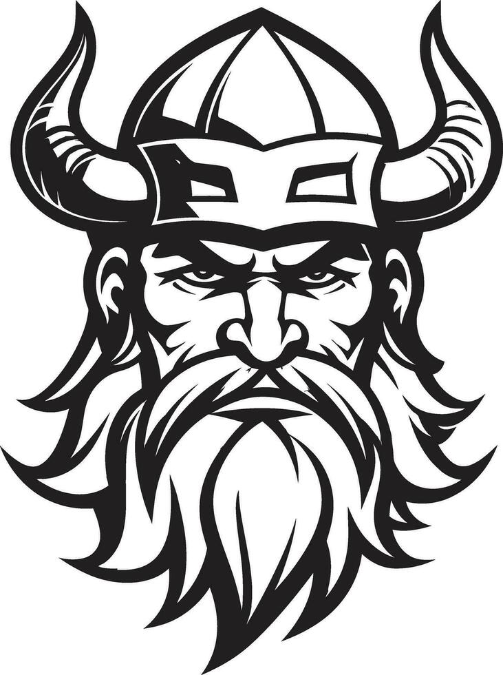 frostig marodör en viking emblem av is nordic navigatör en sjöfart viking maskot vektor