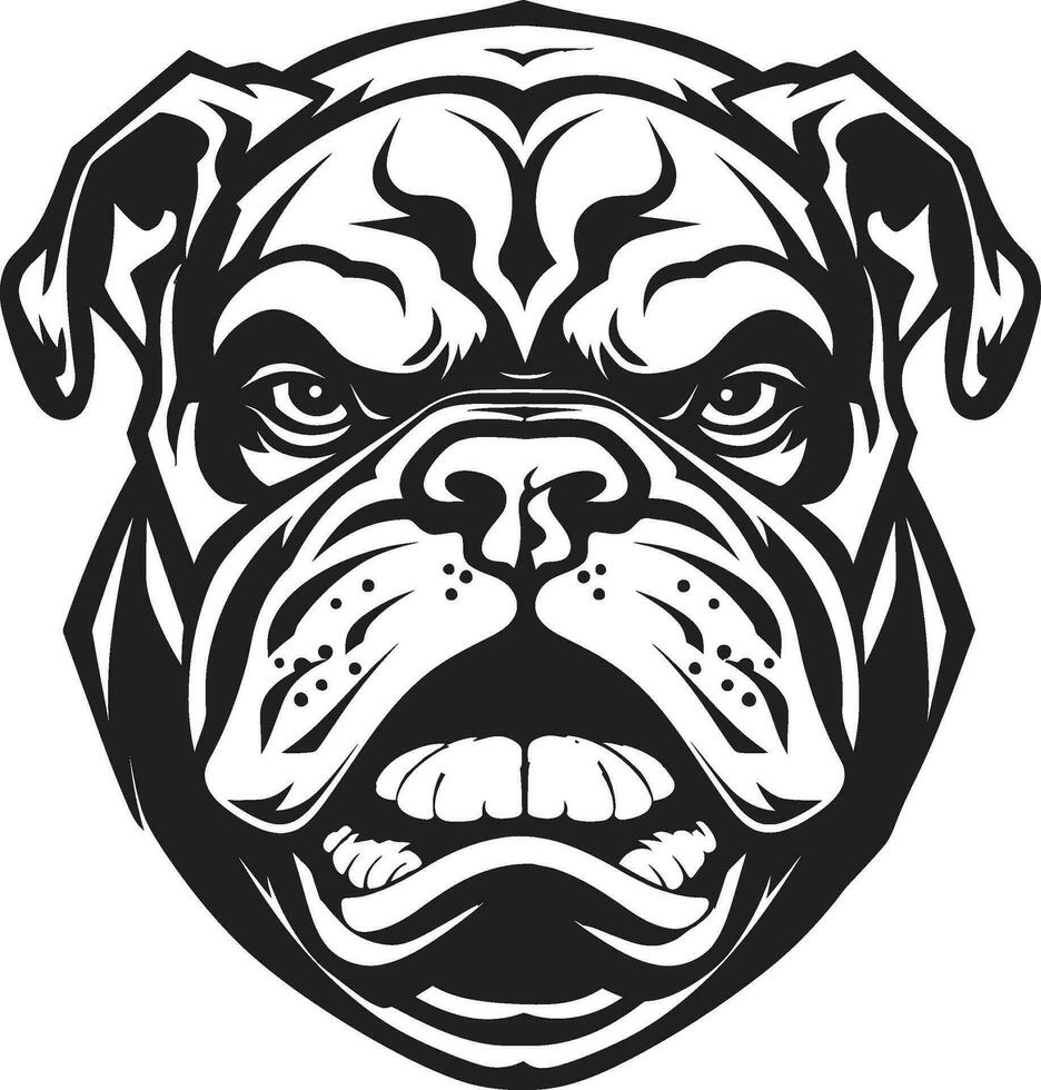 monochromatisch Leistung schwarz Bulldogge Vektor Symbol Bulldogge Lizenzgebühren schwarz Logo Vektor Symbol