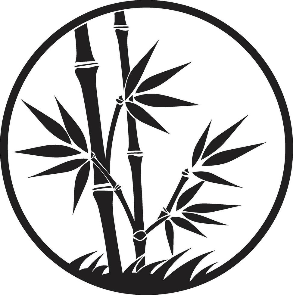 schwarz und Fett gedruckt Bambus Pflanze Vektor Emblem ikonisch natürlich Schönheit schwarz Bambus Logo