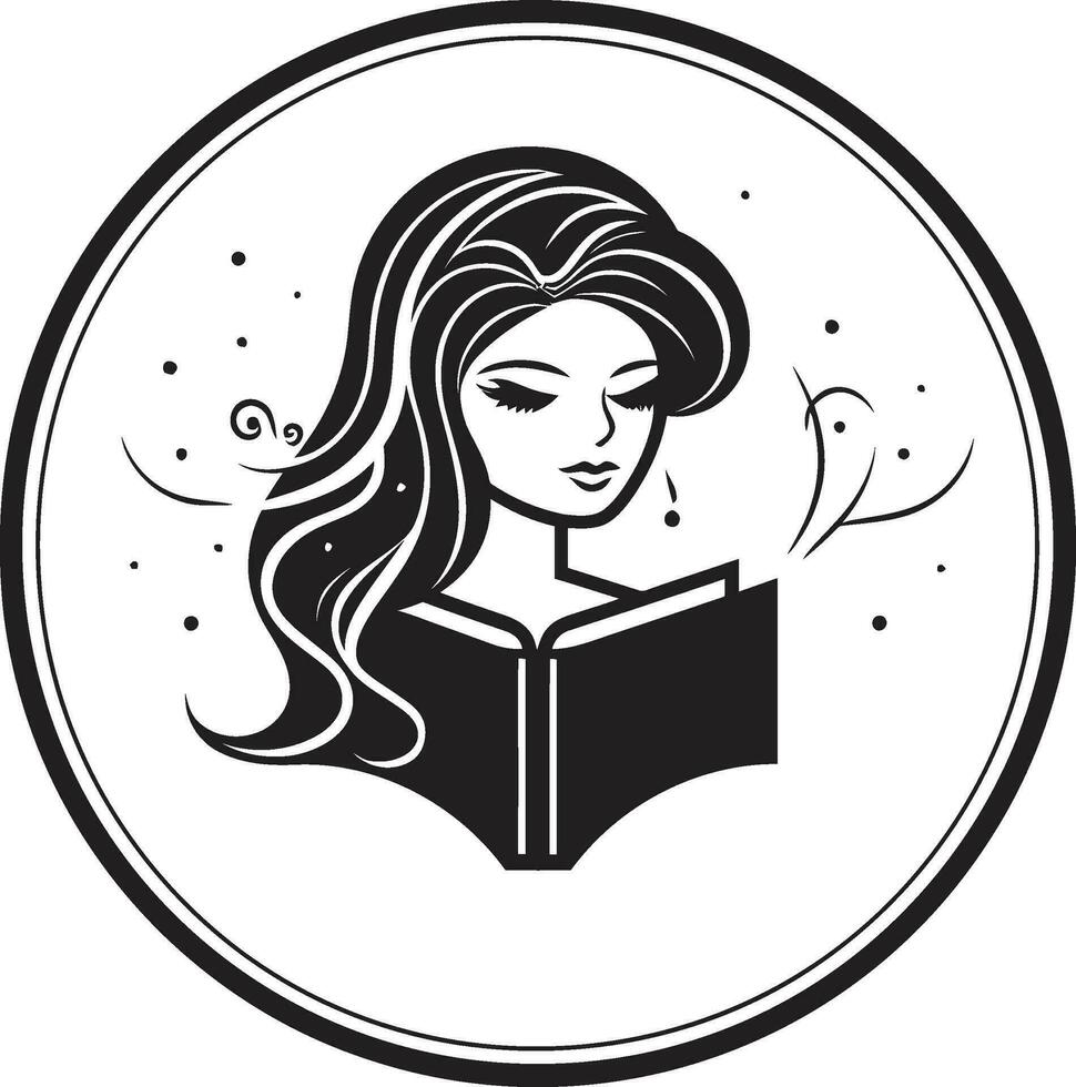 Lehren Exzellenz weiblich Erzieher und Buch Vektor Kunst Buch von Wissen weiblich Lehrer im Vektor Logo Design