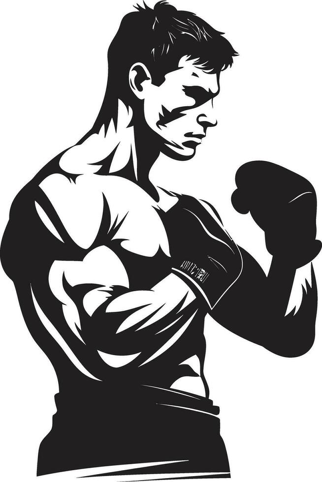 majestätisch Kämpfer kämpferisch Mann Logo sportlich Eleganz im einfarbig schwarz Vektor Symbol