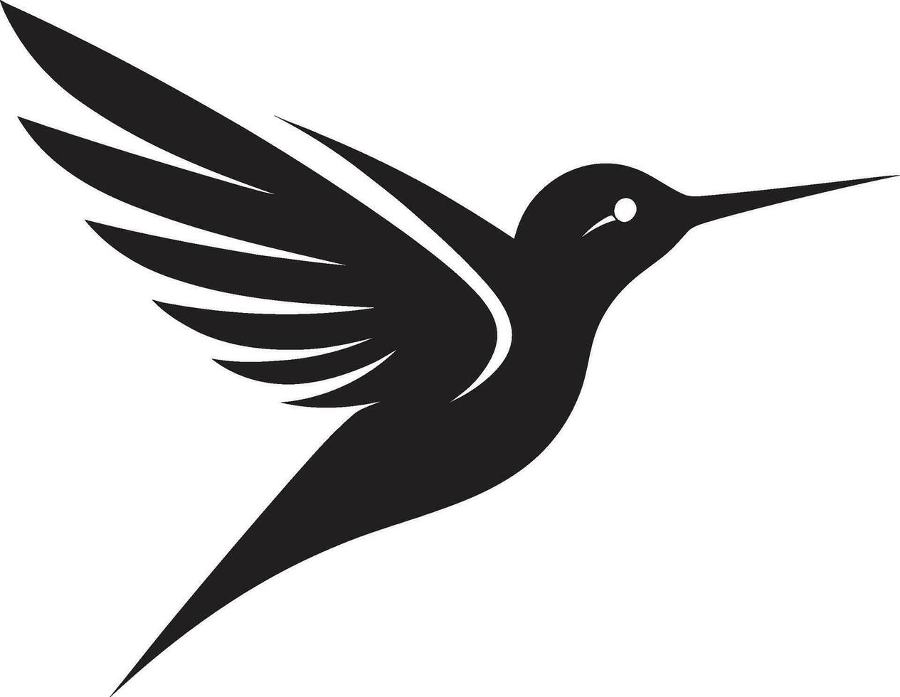 Fett gedruckt schwarz Kolibri Symbol abstrakt Kolibri Logo mit Stil vektor