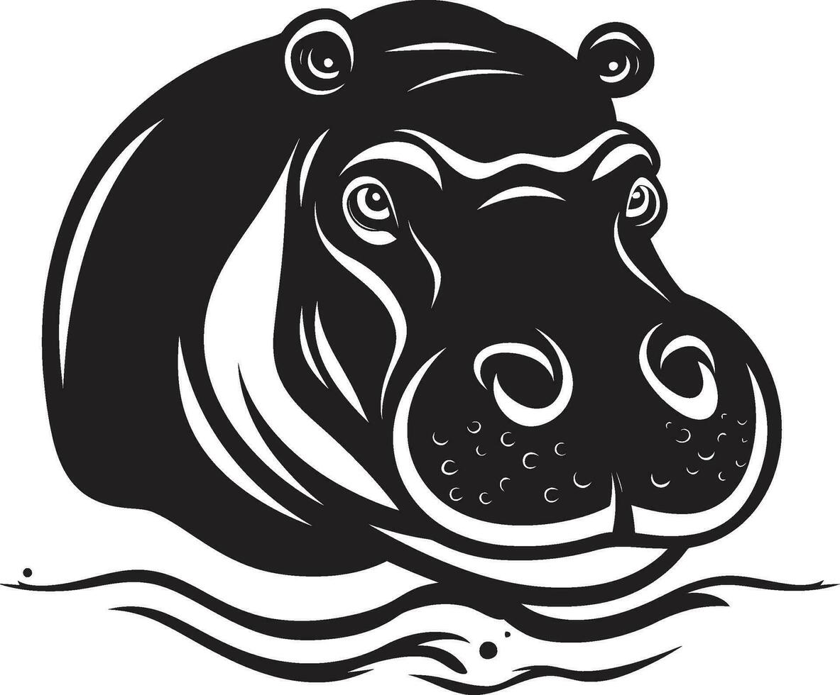 flodhäst emblem design för din varumärke samtida flodhäst i vektor konst