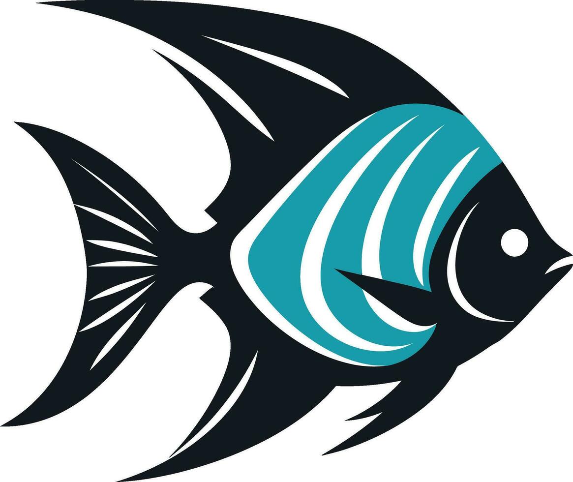 geformt Kaiserfisch Logo schwarz Vektor Kunst Kaiserfisch Ikonographie schwarz Logo Meisterschaft