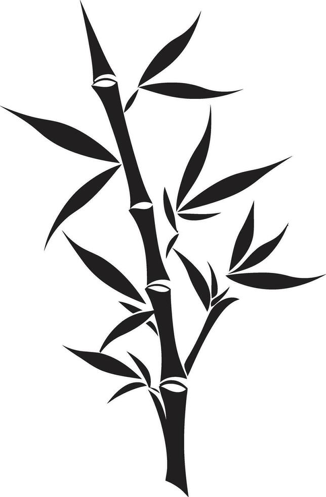 bambu inspiration vektor emblem i svart vektor artisteri i svartvit svart bambu växt logotyp