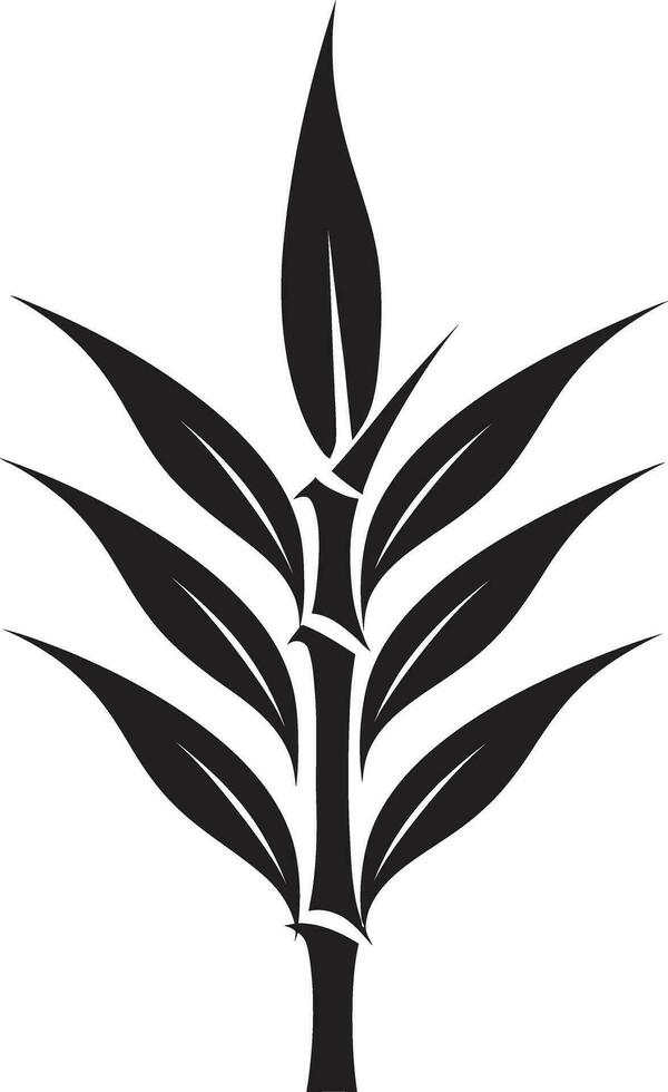 ikonisch natürlich Gelassenheit schwarz Bambus Pflanze Symbol Zen Garten Inspiration schwarz Bambus Emblem vektor