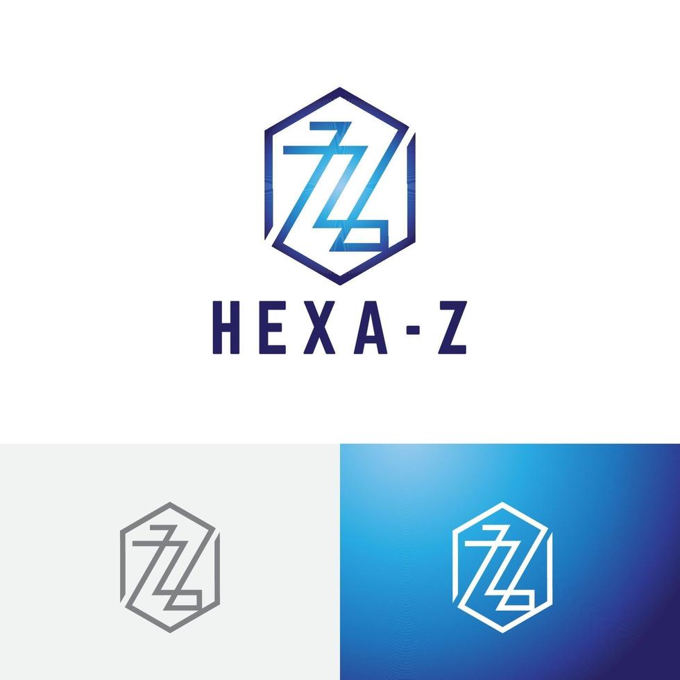 z brev hexagon företag modern monoline logotyp symbol vektor