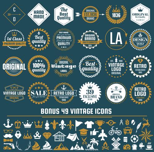 Vintage Retro Vector Logo för banner