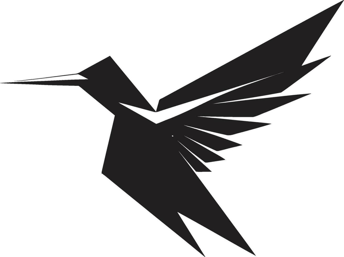 minimalistisk kolibri majestät elegant svart kolibri symbol vektor