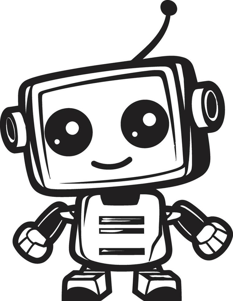 kosmisk cubot en svart vektor mini maskot pixel beskyddare en Plats ålder robot emblem