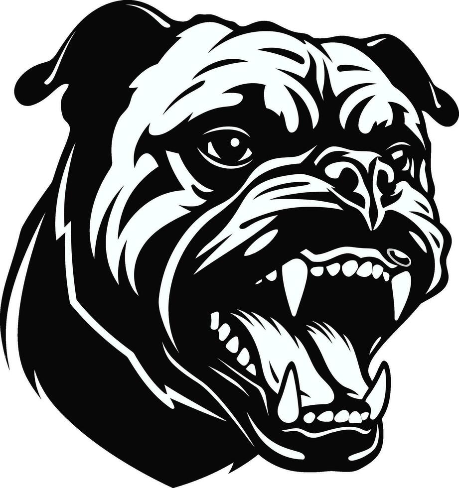 Bulldogge Beharrlichkeit schwarz Emblem Design schwarz Schönheit Bulldogge Logo Meisterschaft vektor