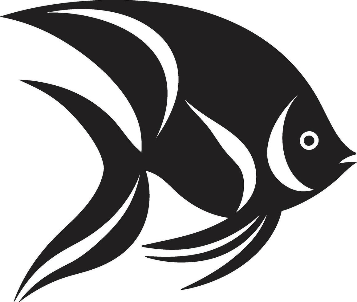 svart vektor magi angelfish emblem graciös angelfish symbol ikoniska svart logotyp