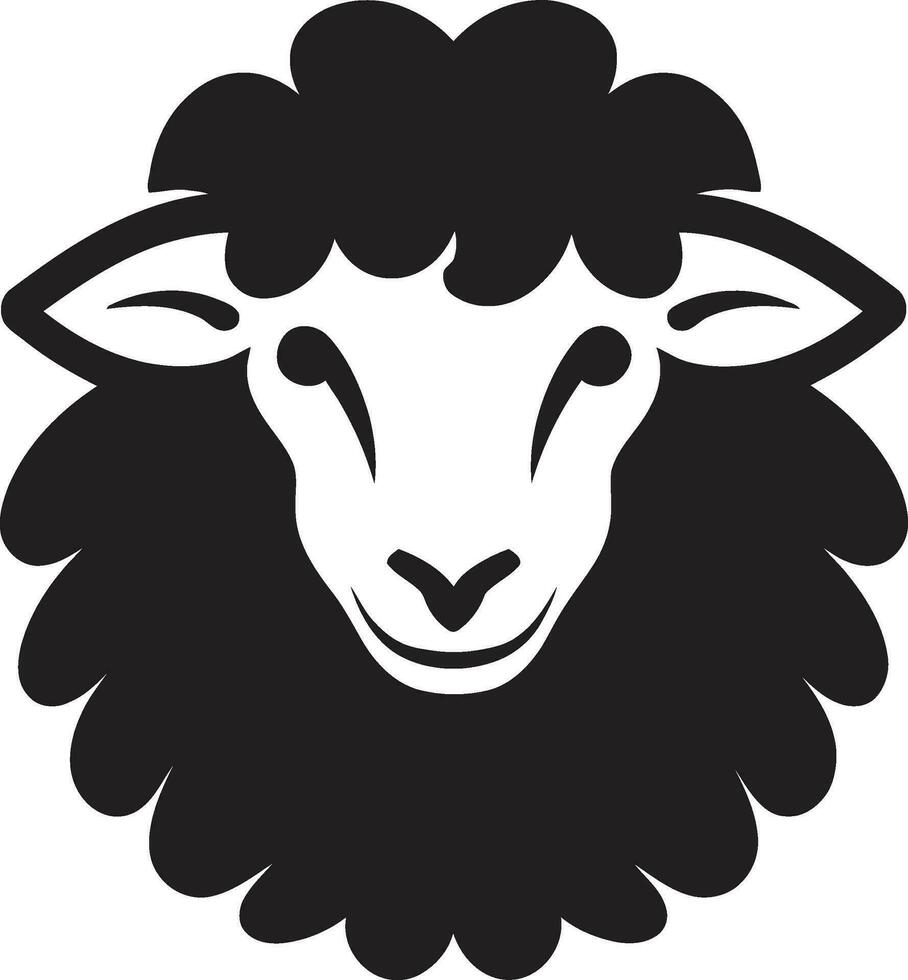 einzigartig Schaf Abzeichen Mitternacht Majestät Vektor Herde Symbol ebon Mutterschaf