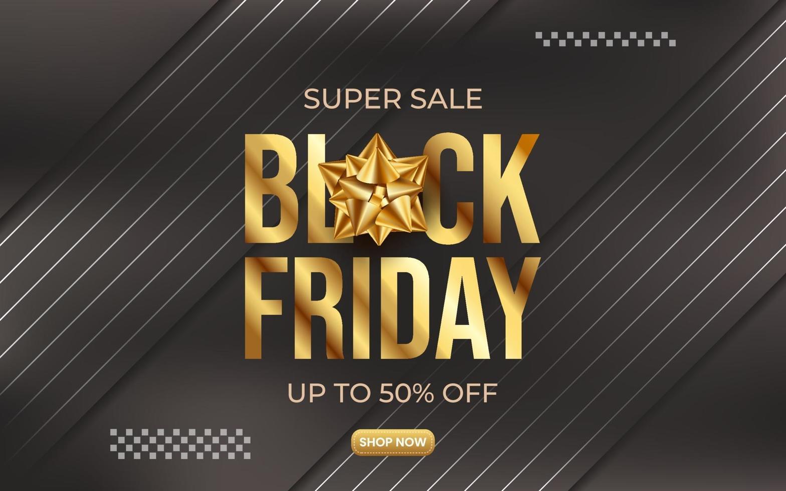 Black Friday Super Sale Banner für Werbung mit goldenem Stil vektor