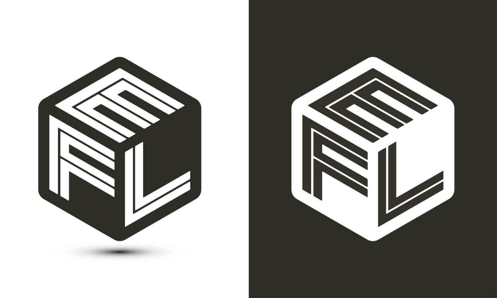 efl Brief Logo Design mit Illustrator Würfel Logo, Vektor Logo modern Alphabet Schriftart Überlappung Stil.
