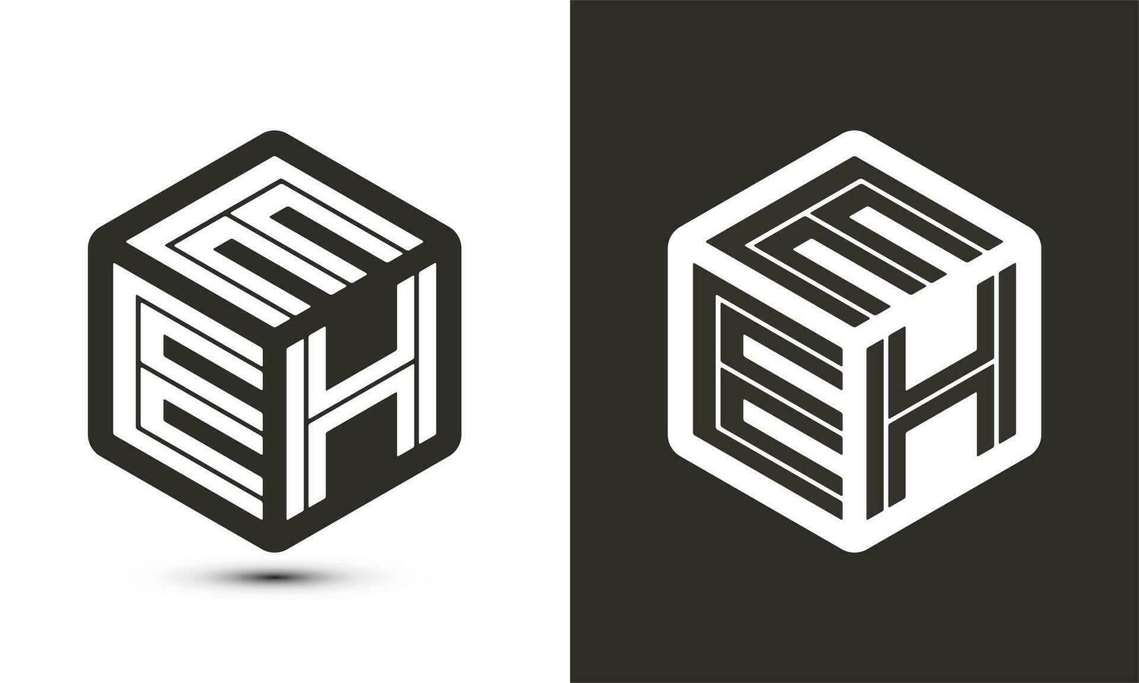 äh Brief Logo Design mit Illustrator Würfel Logo, Vektor Logo modern Alphabet Schriftart Überlappung Stil.