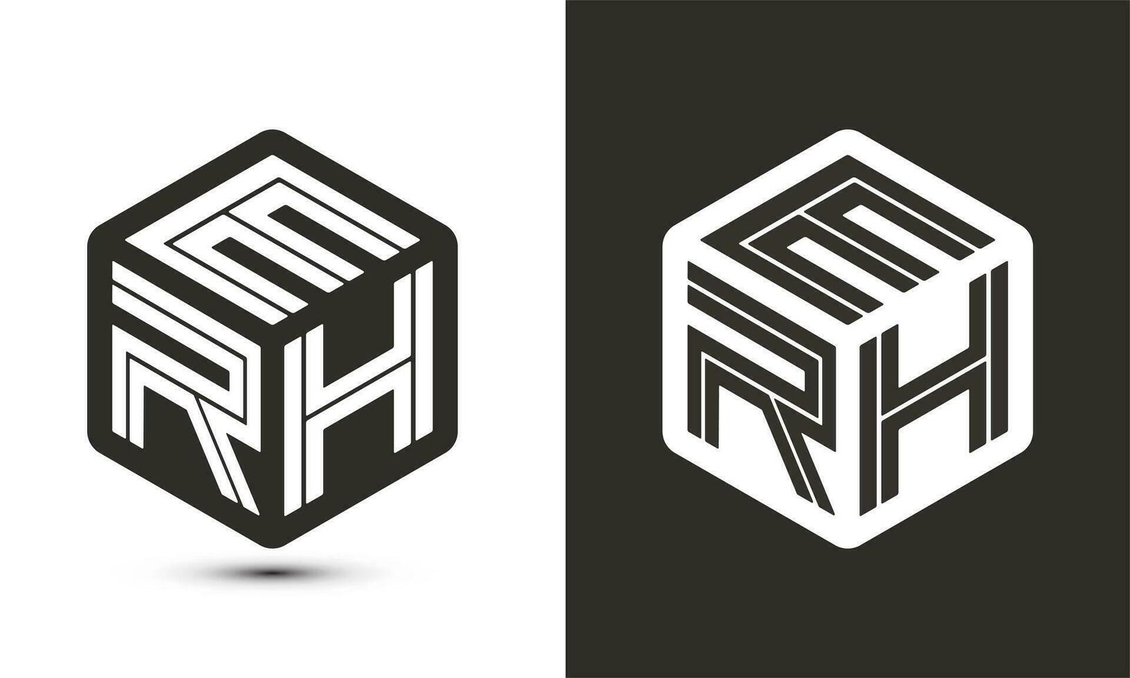 äh Brief Logo Design mit Illustrator Würfel Logo, Vektor Logo modern Alphabet Schriftart Überlappung Stil.