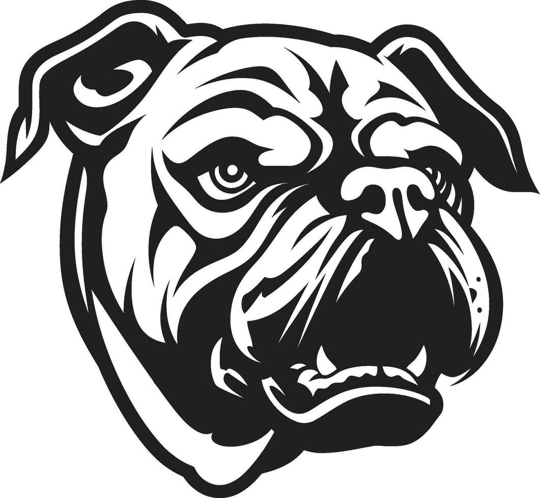 Bulldogge Größe schwarz Logo mit ikonisch Leistung Regal Bulldogge Majestät schwarz Emblem Design vektor