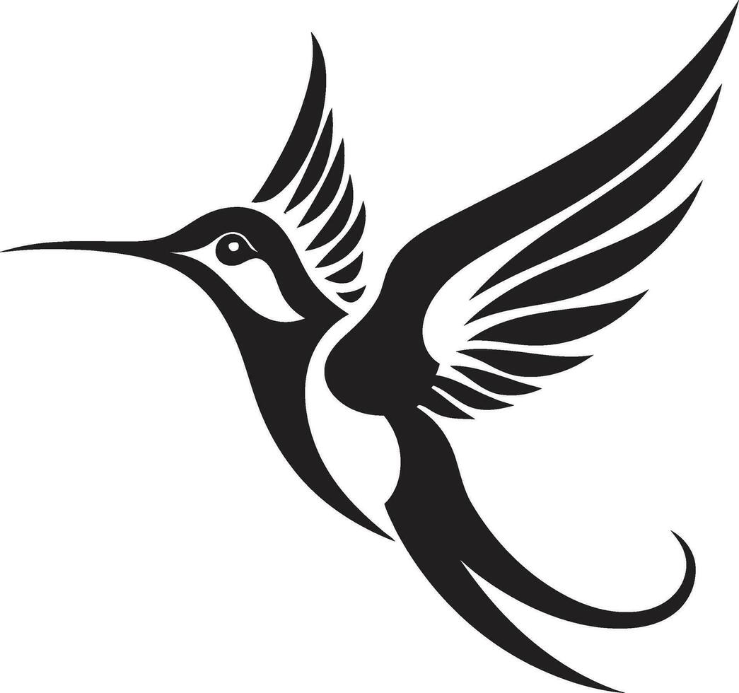 kolibri silhuett logotyp konst abstrakt svart kolibri symbol vektor
