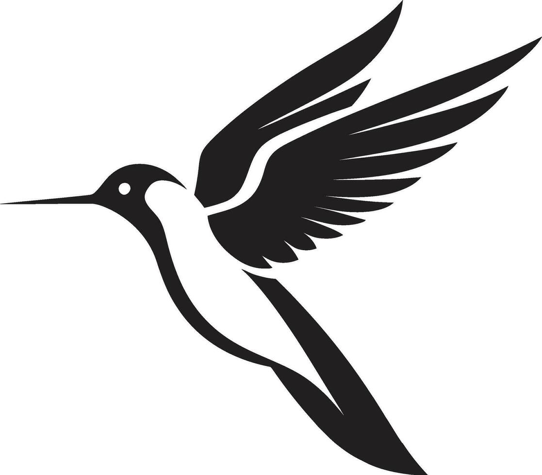 samtida kolibri grafisk kolibri majestät i svart vektor
