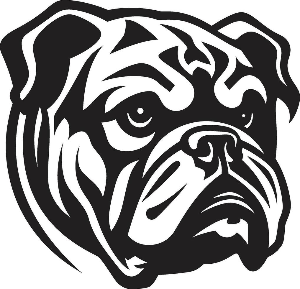 Bulldogge Beharrlichkeit schwarz Emblem Design schwarz Schönheit Bulldogge Logo Meisterschaft vektor