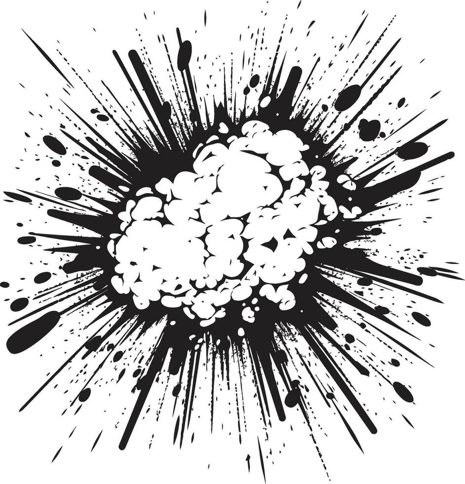ikoniska bom svart emblem design svart och explosiv komisk explosion vektor symbol