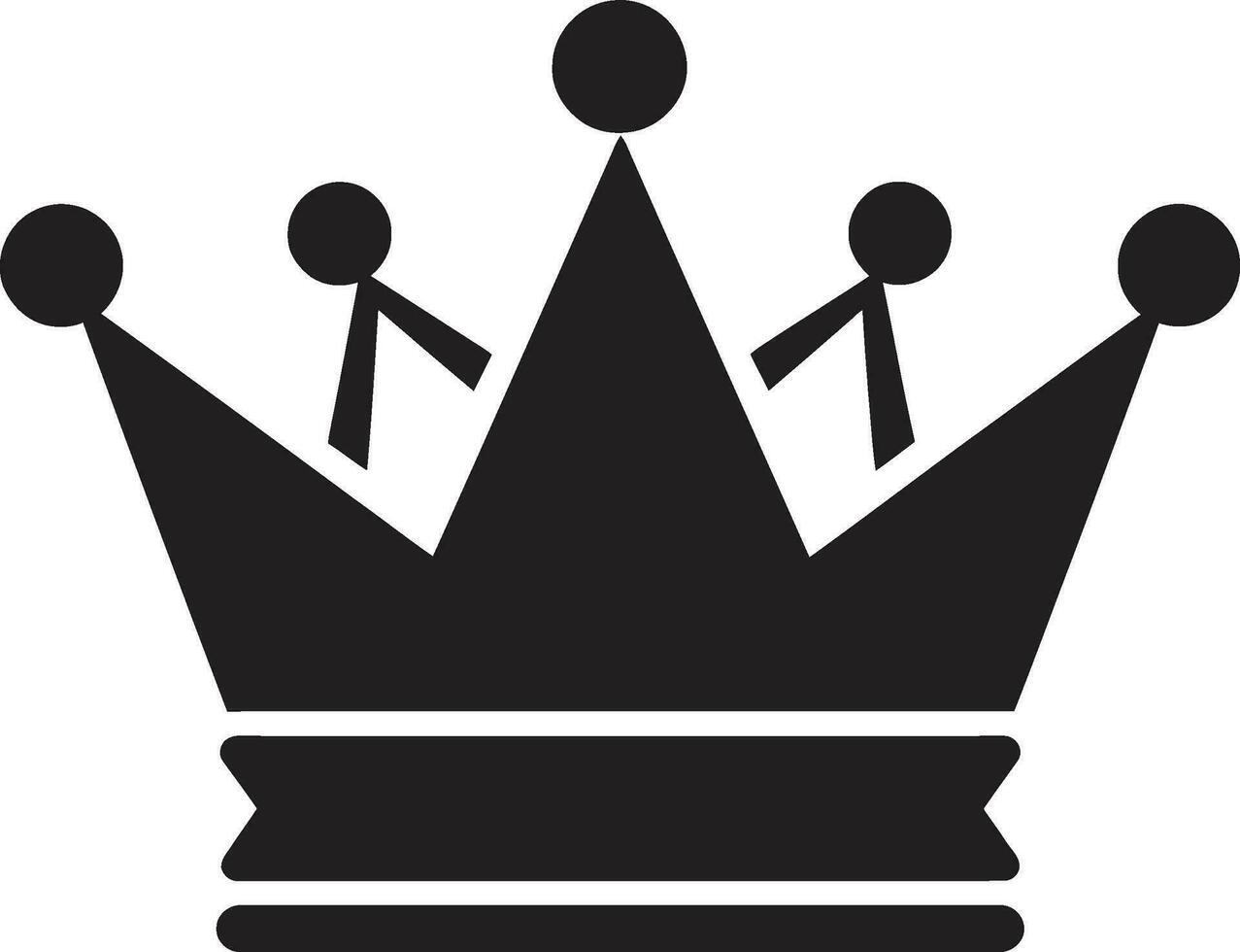 Eleganz im schwarz Krone Emblem Vektor Kunst vergrößert Krone im schwarz