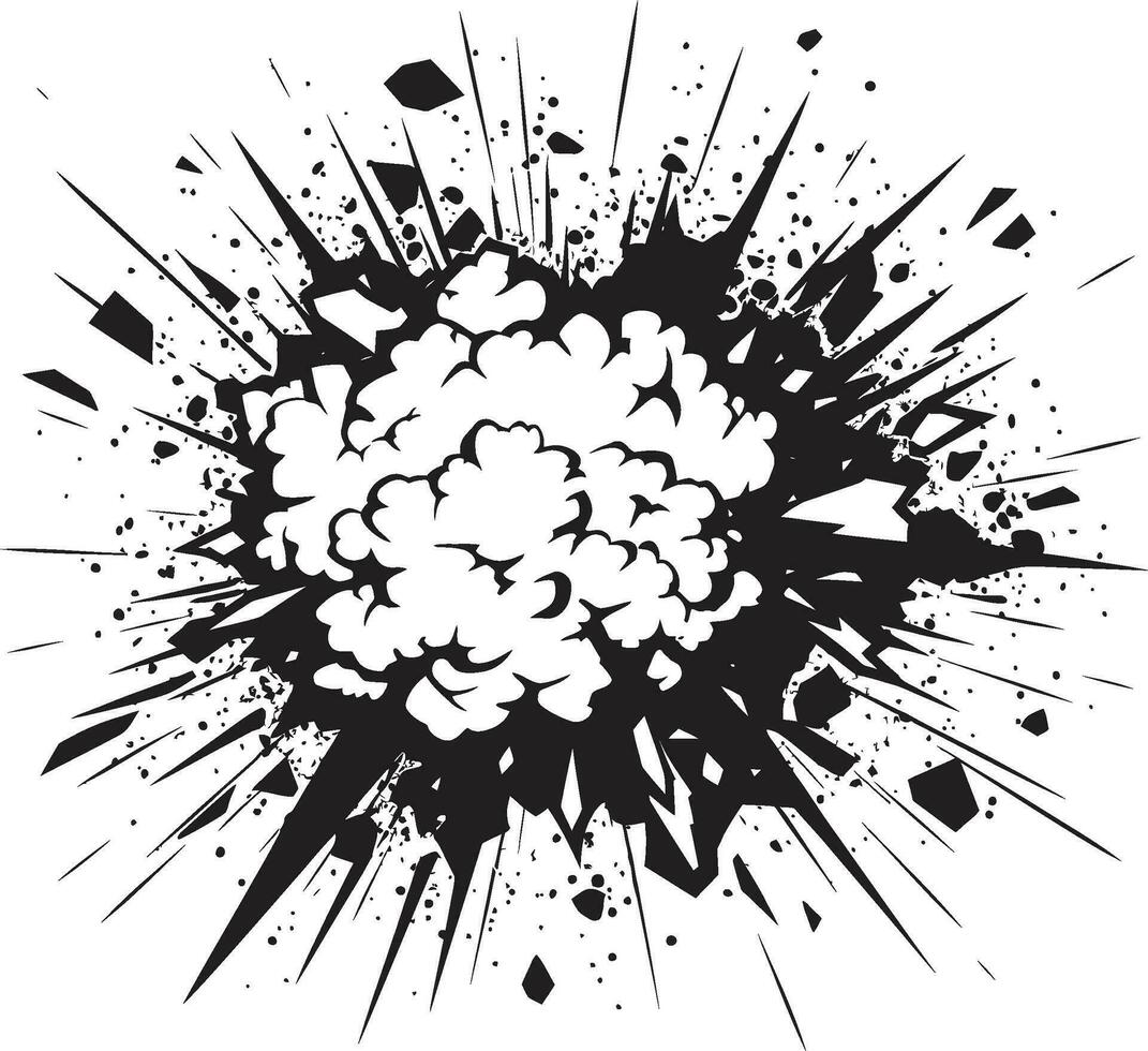 vektor artisteri avtäckt komisk explosion emblem explosiv påverkan svart komisk explosion ikon i vektor