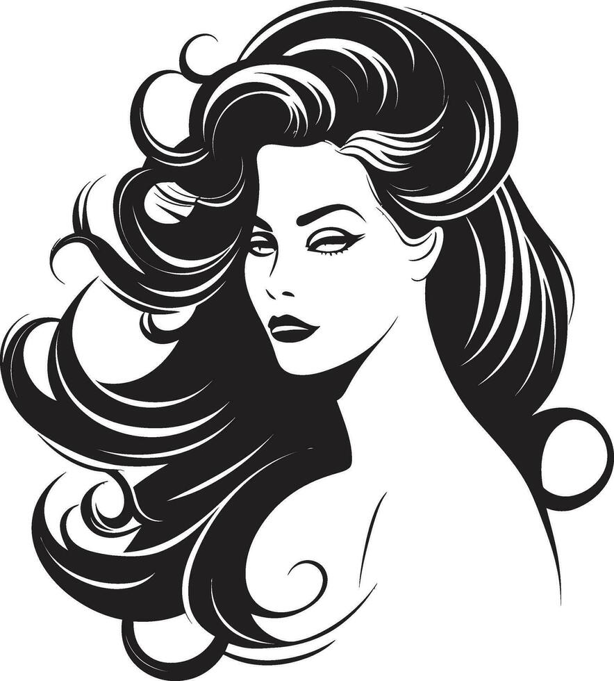 elegant mysterium svart ansikte vektor ikon bemyndigande genom skönhet logotyp med en kvinna ansikte