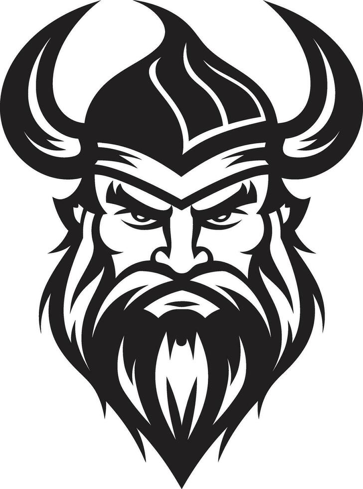 skuggad viking chef en svart vektor emblem av makt ebon Nordisk krigare eleganta viking logotyp design