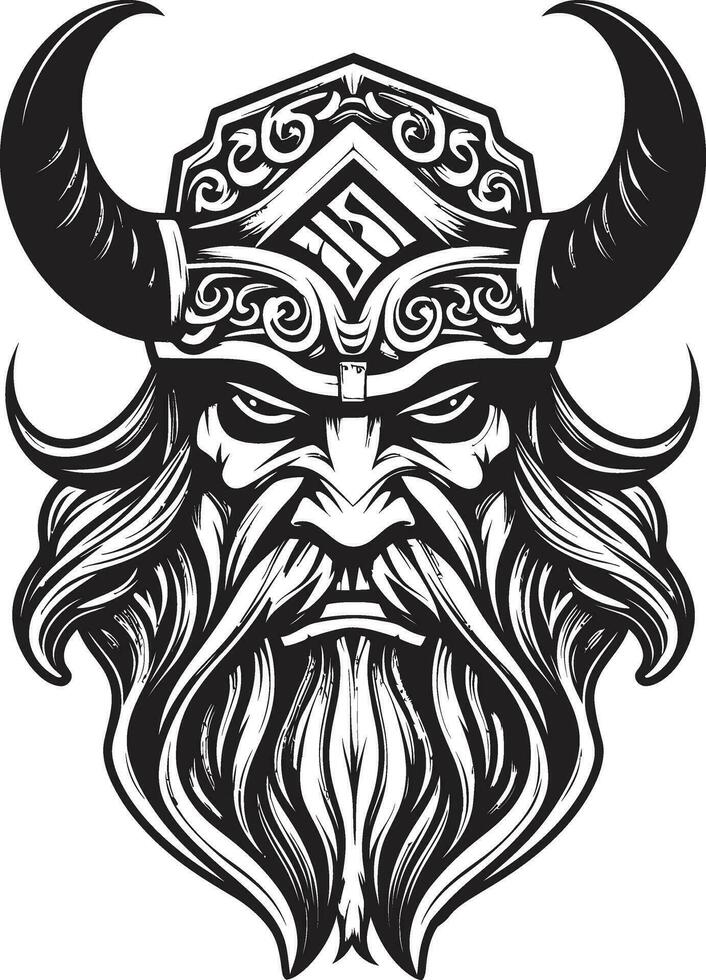 sköldjungfru arv en viking emblem av styrka runbunden bärsärk en viking maskot av visdom vektor