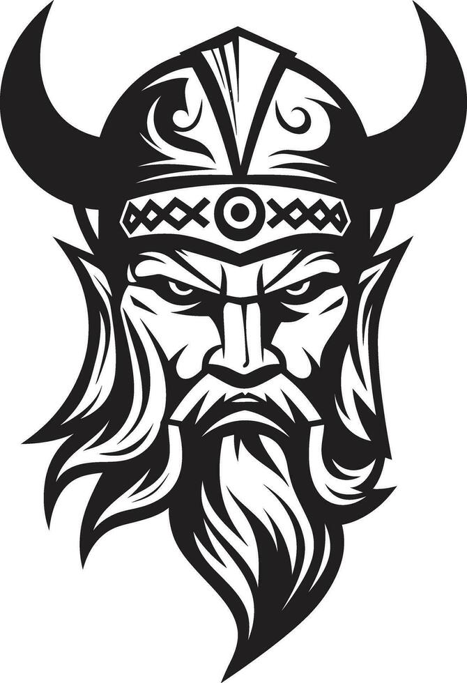 frostig marodör en viking symbol av is nordic navigatör en sjöfart viking maskot vektor