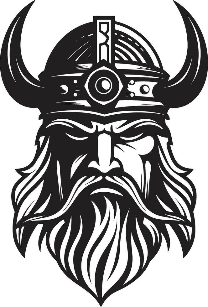 viking dygd en svart vektor maskot emblem de roder av tapperhet en viking väktare ikon