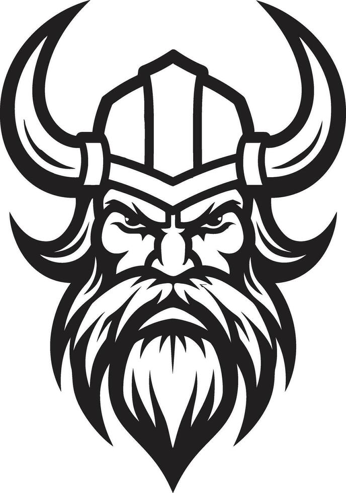 frostig marodör en viking emblem av is Nordisk navigatör en sjöfart viking ledare i vektor