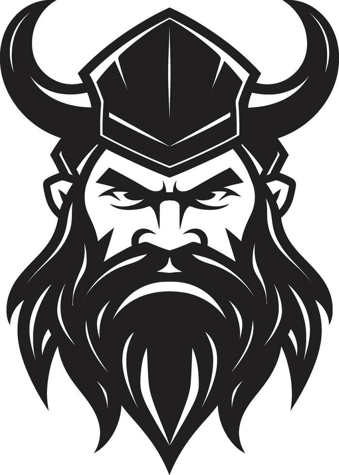 thors triumf en viking symbol av åska viking dygd en svart vektor maskot emblem