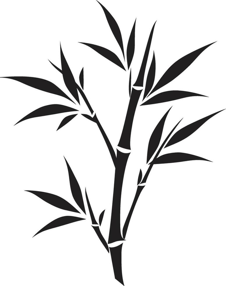 still Gelassenheit Bambus im schwarz Vektor Emblem schwarz Schönheit im botanisch Harmonie Bambus Logo