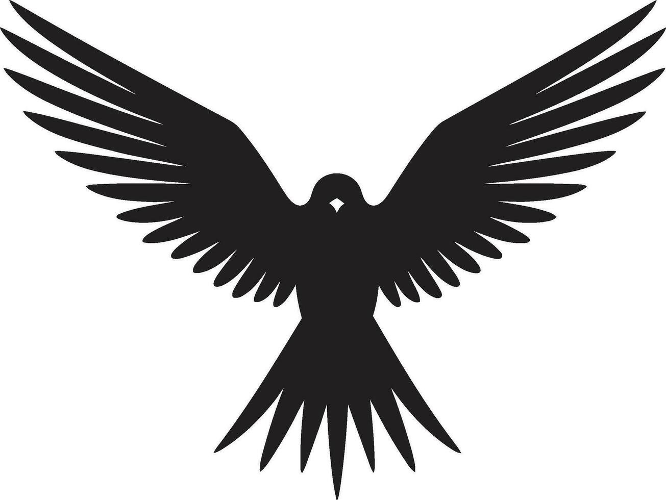 schwarz Schönheit im das Himmel ebon Emblem von Präzision Grafik Raubvogel Symbol Jagd Opulenz vektor
