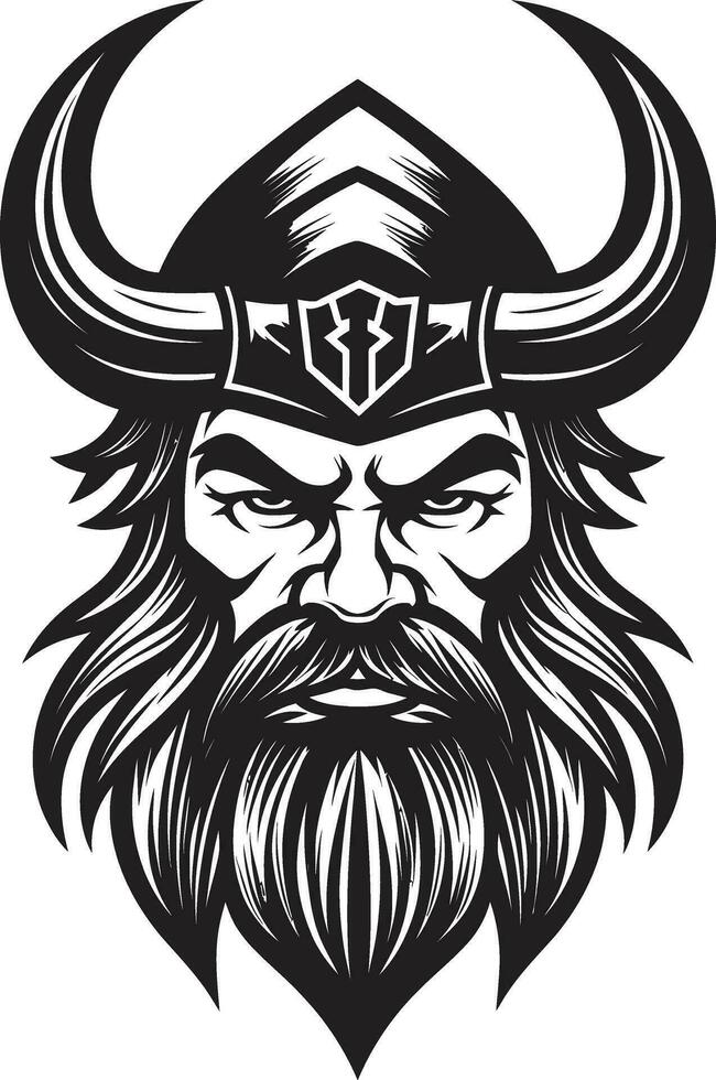 Wikinger Tapferkeit ein stilvoll Emblem im Vektor Krieger Erbe ein schwarz Vektor Wikinger Logo