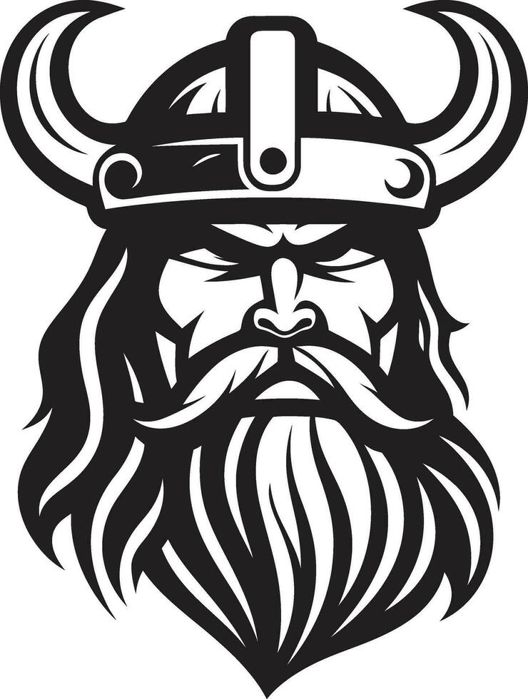 Krieger Erbe ein schwarz Vektor Wikinger Logo Odins Nachfahre ein Wikinger Maskottchen von Tapferkeit