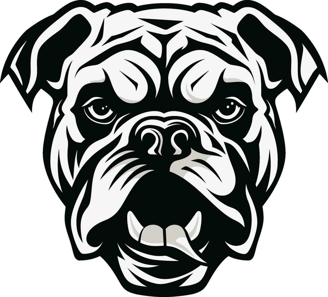 schwarz Schönheit Bulldogge Logo Meisterschaft exquisit Hund Kunst Bulldogge im schwarz Vektor