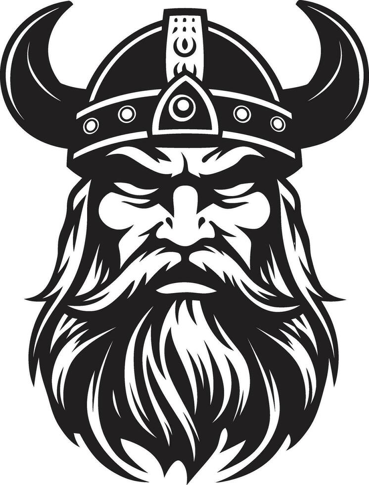 frostig marodör en viking emblem av is Nordisk navigatör en sjöfart viking ledare i vektor