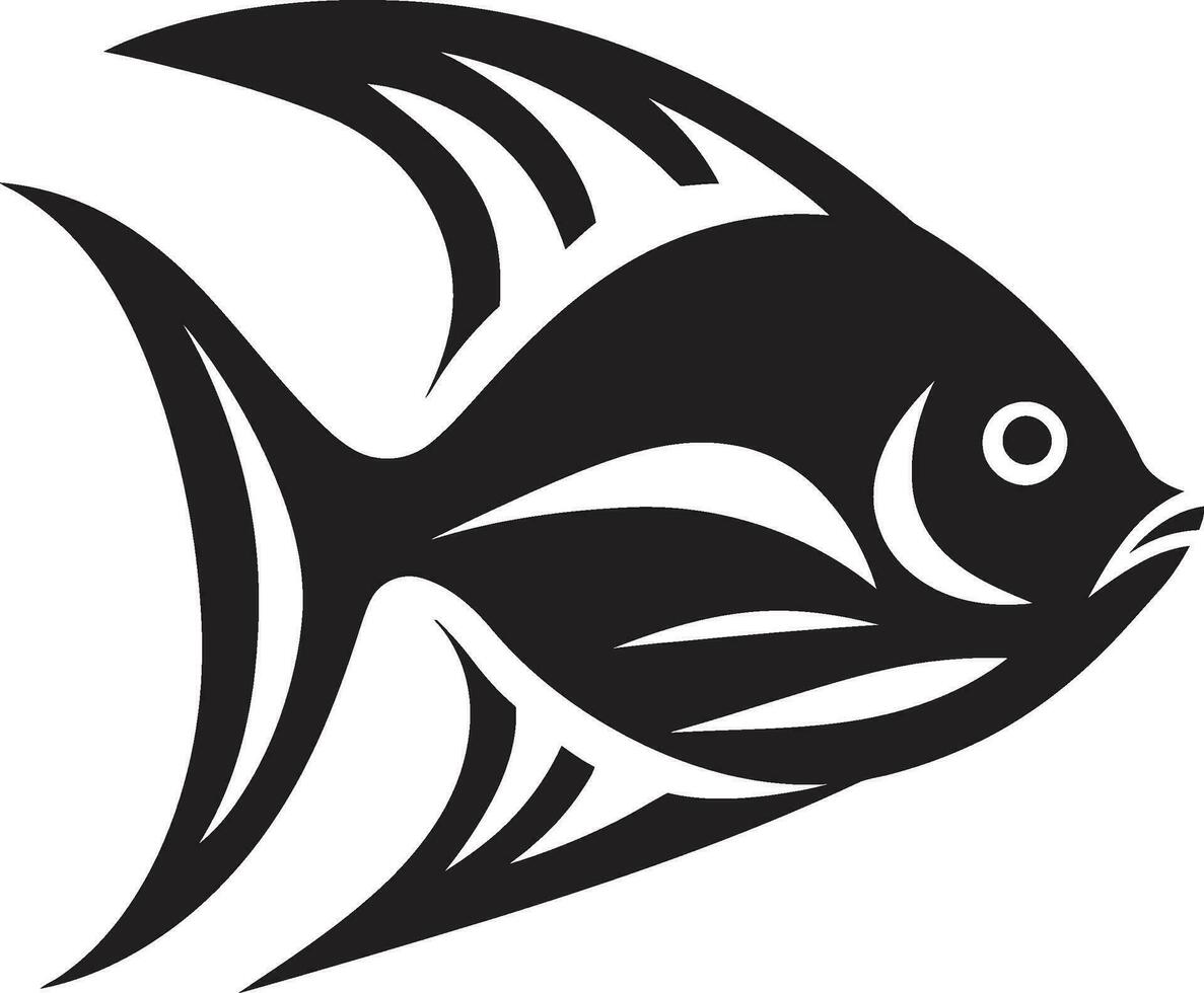 schwarz Logo Charme Kaiserfisch Ikonographie Vektor Eleganz Kaiserfisch schwarz Emblem