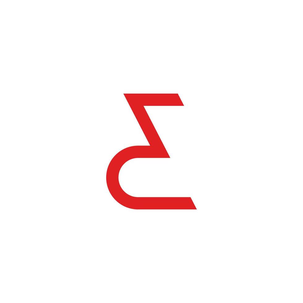 brev CD de röd enkel geometrisk linje logotyp vektor