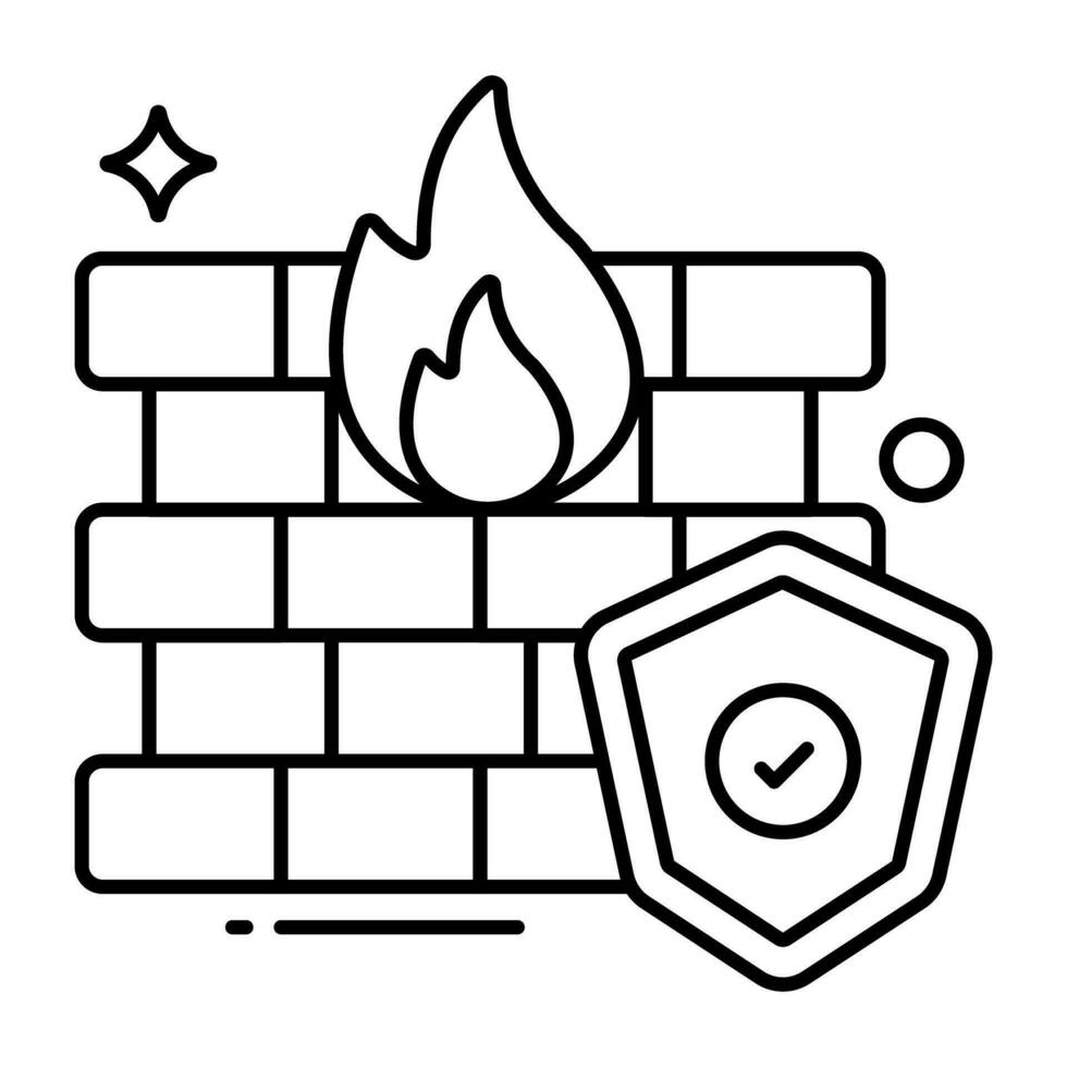 ein editierbares Design-Icon der Firewall vektor