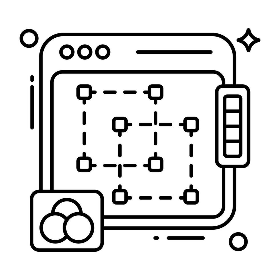 ein einzigartig Design Symbol von Netz Entwerfen vektor